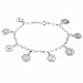 Sterling Silver Chinese 'good luck and peace' Charm Rolo Link Bracelet