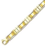14k Two-Tone Mens Fancy Link Bracelet - 8.5 Inch