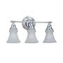 Sea Gull Lighting 40025-05 Sajemore Three-Light Vanity Bar Fixture, Chrome with Satin Etched Glass Shades