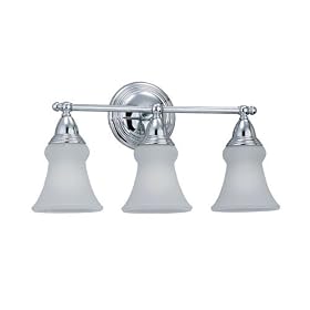 Sea Gull Lighting 40025-05 Sajemore Three-Light Vanity Bar Fixture, Chrome with Satin... by Sea Gull Lighting