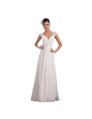 Modest V-neck Floor Length Chiffon Short Sleeves Beaded Ruched Applique Lace Sequined Wedding Dress 