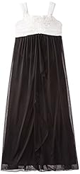 Girls Polyester Empire   Waistline Maxi Dress  With a Ribbon 