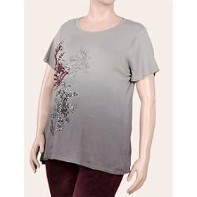 Motherhood Maternity: Plus Size Short Sleeve Scoop Neck Screen Print Maternity T Shirt