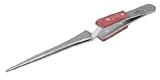 Grobet 6 1/2 Stainless Steel Cross-Lock Tweezers Straight Tip With Fiber Grips (Pack of 1)