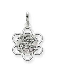 Genuine IceCarats Designer Jewelry Gift Sterling Silver Happy Birthday Disc Charm