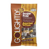 Golightly Sugar Free Toffees Chewy Candy - 3.5 OZ, 12 Packs Case by HILLSIDE CANDY.