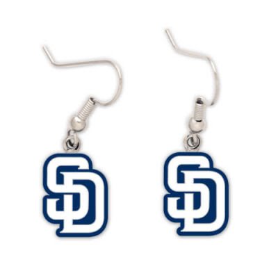 SAN DIEGO PADRES OFFICIAL SILVER LOGO EARRINGS
