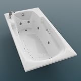 Anguilla 32 x 60 x 23 Rectangular Air and Whirlpool Jetted Bathtub Color/Trim / Tile Flange / Front Skirt / Drain: Biscuit / Polished Brass / No / Yes / Right
