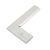 uxcell 曲尺　スクエアルーラー　正方形定規　100mm x 63mm Lベベルエッジ　シルバートーン