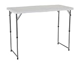 Lifetime 4 ft Adjustable Fold-in-Half Table (White Granite)