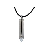 Stainless Steel Bullet Pendant with Rubber Necklace