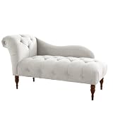 Skyline Furniture Tufted Fainting Sofa, Velvet White