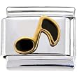 Gold and Black MUSIC NOTE Italian Charm