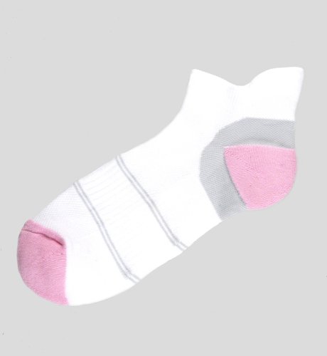 2 Pairs of Contrast Heel & Toe High Impact Trainer Liner Socks