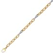14K Yellow Gold Diamond Accent Cable Link Bracelet - 7.25 inches