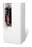 Casual Bedroom Juvenile Wardrobe in White Finish