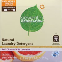 Seventh Generation Powder Laundry Concentrated, Real Citrus and Wild Lavender, 112-Ounce (Packaging May Vary)