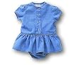 Infant Denim Skirted Creeper With Snap Crotch