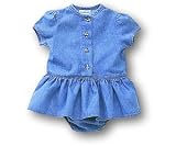 Infant Denim Skirted Creeper With Snap Crotch
