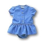 Infant Denim Skirted Creeper With Snap Crotch by Forest & Hue