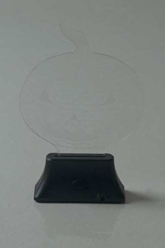 3D Glow LED Lamp - Halloween Pumpkin Art Sculpture Lights Up in Different Colors and Produces Unique Lighting Effects and 3D visualization - Amazing Optical Illusion