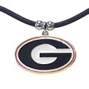 Georgia Bulldogs Logo Pendant Rubber Necklace - NCAA College Athletics Fan Shop Sports Team Merchandise