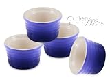 Le Creuset Stoneware 4-3/4-Ounce 4-Piece Ramekin Set, Cobalt Blue