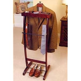 Suit Valet Stand - Freestanding (Dark Mahagony) (48.5H x 17.5W x 15.75D) by Richards Homewares, Inc