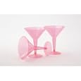 Pack of 10 Pink Plastic Martini Glasses'
