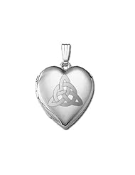 Sterling Silver "Sweetheart" Celtic Trinity Locket 3/4 inch x 3/4 inch