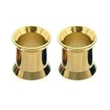 8g Titanium Double Flared Gold - Funnel Earlet - Fashion Ear Plug