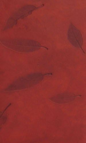 Officina Libris Leccio Impresso Refillable Leather Journal in Red, 7 x 9.5 Inches (JRLEI103NRE)