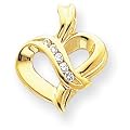 14k Diamond heart pendant - Measures 21x17mm