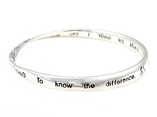 Bracelet - B163 - Bangle Style Engraved with the Serenity Prayer ~ God Grant Me, Serenity to Accept the Things I Cannot Change; Courage to Change the Things I Can; and Wisdom to Know the Difference ~ Silver Tone Metal under The Jewelry Store