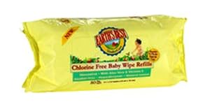 Earth's Best TenderCare Chlorine Free Baby Wipes Refills, 72-Count Packages (Pack of 12)(960 Wipes)