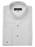  : Tuxedo Shirt by Ralph Lauren, 100% Cotton, 1/2' Pleat, French Cuffs, Comfort Wing Collar