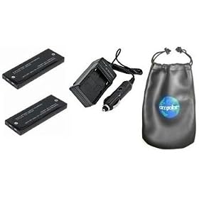 ValuePack (2 Count): Digital Replacement Battery PLUS Mini Battery Travel Charger for... by amsahr