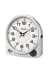 Seiko Bedside Alarm Clock Silver-Tone Metallic Case