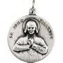 Sterling Silver St John Vianney Medal Pendant 18mm - JewelryWeb