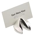 Silver Fortune Cookie Placecard Holders - Set of 12