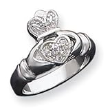 Sterling Silver CZ (Cubic Zirconia) Claddaugh Ring