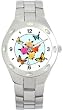 Multi-color Roses Flowers and Butterflies - WATCHBUDDY&reg; DELUXE STAINLESS STEEL WATCH - Small Size (Standard Women's Size)