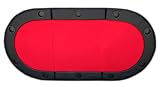 Padded Texas Hold'em Folding Poker Table Top with Cup Holders - Red