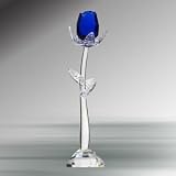 Crystal Blue Rose with Stand