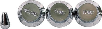 STRAT  KNOB SET W/TIP CHROME
