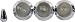 STRAT KNOB SET W/TIP CHROME