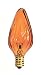 Bulbrite 420225 - 25F10A - 25 Watt F10 Flame Shaped Light Bulb, Amber