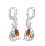 Sterling Silver Amber Earrings 31QEK1N7KBL. SL160 Sterling Silver Amber Earrings