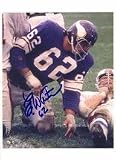 Ed White Minnesota Vikings Autographed 8 x 10 Photograph with 62 Inscription (Unframed)