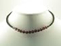 Braided Leather Necklace with Facated Purple Stones